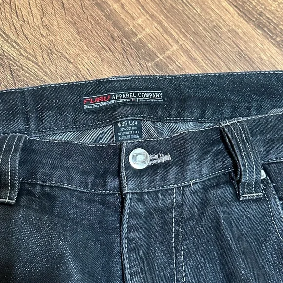 FUBU Blue Cargo Pants Relaxed Fit - Picture 3 of 3